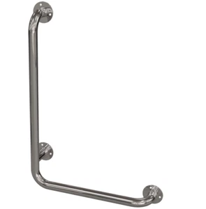 Winkelgriff für barrierefreies Bad, 110/60cm links, aus Edelstahl DN 32 mm - Bild 1 von 7