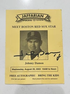 Johnny Damon Boston Red Sox 2003 Original Signature on Event Postcard - Picture 1 of 2