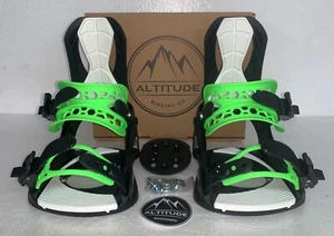 HERREN ALTITUDE RIDER SNOWBOARD BINDUNG 4X4 BURTON 3D & EST SCHWARZ/LIMETTENGRÜN S/M - Bild 1 von 10