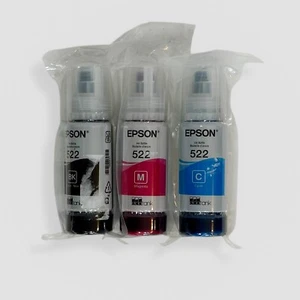 Original Epson 522 Tintenflaschen 3er Pack für ET-2720 ET-2800 ET-2803 ET-4700 - Bild 1 von 3