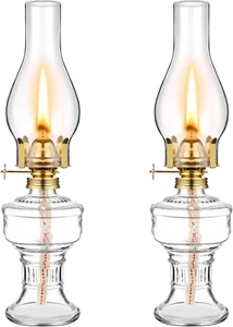 2 Pcs Chamber Oil Lamps for Indoor Use Vintage Kerosene Lamp Rustic Hurricane Ke - Picture 1 of 7