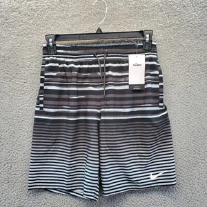 Nike Men's Swim Trunks Faded Stripe Breaker 9" Black Small New NWT - Picture 1 of 10