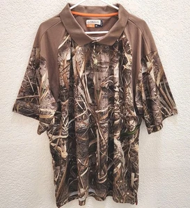 Magellan Outdoors Shirt Mens 3XL Camouflage Realtree Max-5 Polo Hunt Gear Brown - Picture 1 of 13