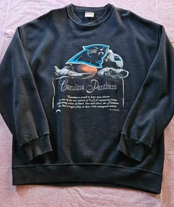 Original Black 1995 Carolina Panthers Sweatshirt c. 1994 - Picture 1 of 5