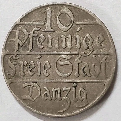 Moneda de 10 peniques de Gdansk 1923 Foto 1 de 2