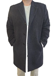 Hathaway Platinum Wool and Cashmere Men's Business Coat SizeTop 46 R Charcoal - Picture 1 of 14