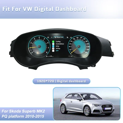 12.3IN Gauges Cluster Speedometer Dashboard For VW Skoda Superb MK2 2010-2015 Foto 1 de 4
