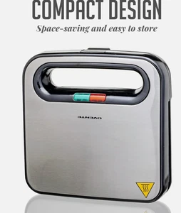 750-Watt Black Panini Press with Non-Stick Hot Plates - Picture 1 of 5