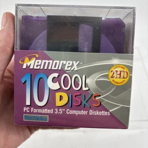 New Memorex Cool Colored Disks 10 Pack 1.4 MB PC Formatted Floppy Disks 3.5" - Afbeelding 1 van 5