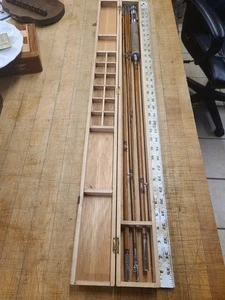 VINTAGE VICKI'S (3) PIECE SPLIT BAMBOO FLY ROD - WOOD CASE ~ 2 EXTRA TIP PIECES - Picture 1 of 6