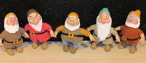 VINTAGE DISNEY 1990's Applause Seven Dwarfs 6" Plush & Vinyl SET RARE! 5 Dwarfs - Picture 1 of 6