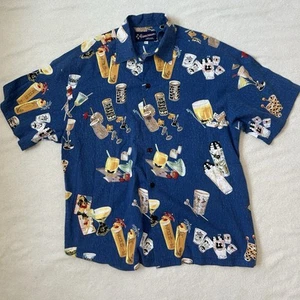 Camisa Hawaiana Colección Monzini Para Hombre XL Waikiki Cerveza Hecha en EE. UU. - Imagen 1 de 9