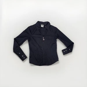 Harley Davidson Black Stud Logo Full Zip Fitted Jacket Women’s Size Small - Picture 1 of 4