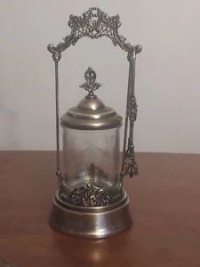 Antico EAPG Dithridge CICOGNA VOLANTE airone blu sottaceto ruota supporto set AQUILA SP - Foto 1 di 12