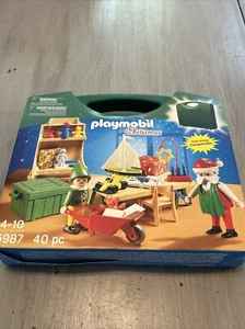 Playmobil Santa's Workshop Christmas Set w/ Take Along Carrying Case 5987 - Picture 1 of 4