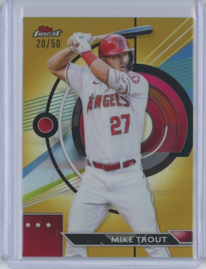 2023 Topps Finest Mike Trout Gold Refractor /50 Angels #90 M100