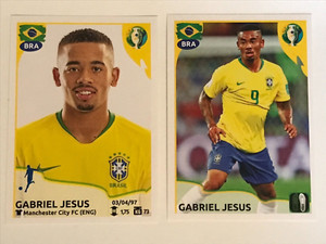 Gabriel Jesus Brazil Panini Copa America 2019 Stickers #38 & #113