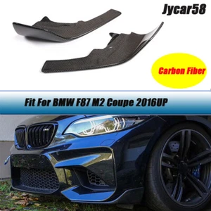 2PCS Front Bumper Splitters Lip Flaps for BMW F87 M2 Coupe 16up Carbon Fiber - Picture 1 of 12