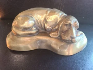 Vintage Banthrico Sleeping Bassett Hound Dog Puppy Bank or Paper weight 1974 - Picture 1 of 5