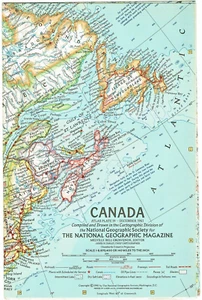 1961-12 December Vintage Map of CANADA National Geographic Society - EUC - A3+ - Picture 1 of 3