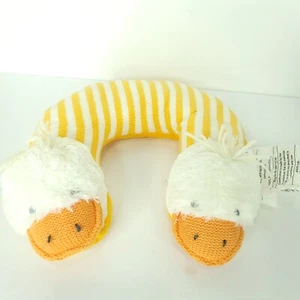 Duck Duck Goose Plush U Neck Pillow Plush Stuffed Striped Easter Maison Chic - Picture 1 of 7
