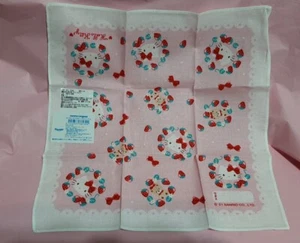 Sanrio original Hello kitty W/ strawberry Cotton Handkerchief New - Picture 1 of 1