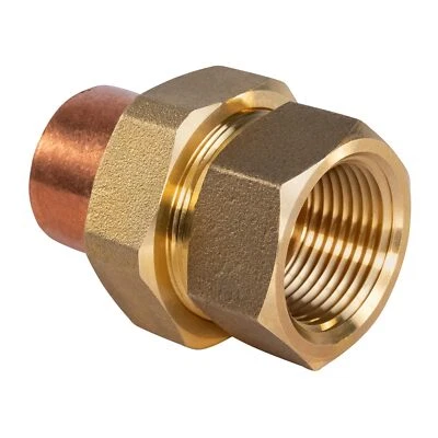 SUPPLY GIANT Everflow Ddgv0001 1" No Lead Copper Union Fitting With Sweat To Female Threaded