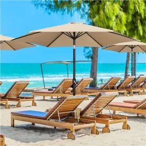 10FT Outdoor Patio Umbrella w/ Push Button Tilt and Crank & Sturdy Ribs for Yard - Picture 1 of 18