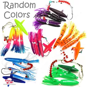 10 pezzi colore casuale pesca margherita uccellino catena guscio calamari esca rig teaser trolling - Foto 1 di 12