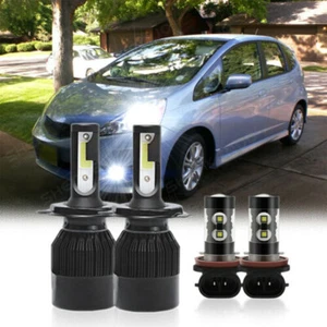 For Honda Fit 2006-2020 LED Headlight Kit 6000K High/Low Beam + Fog Lights Bulbs - Picture 1 of 12