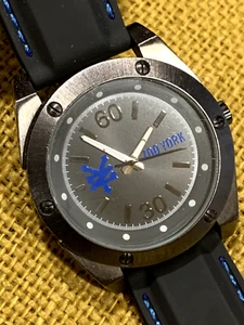 Men’s Watch Zoo York ZY1085/S60-12 Black With Blue Stitch New Battery Large Dial - Picture 1 of 7