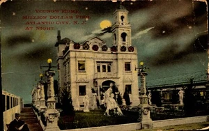 Youngs Home Million Dollar Pier at Moonlight Atlantic City NJ 1911 Postcard - Picture 1 of 2