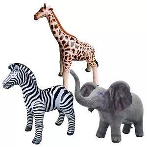 Jet Creations Life on Earth Wildlife Safari Inflatable, 3-PK, Giraffe, Zebra,... - Picture 1 of 11