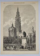 Antwerp Belgium   1868    hard to find  vintage print   The Place Verte