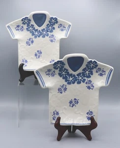 Pair of Pfaltzgraff Yorktowne Hawaiian Shirt Plates Tropical Leis MINT - Picture 1 of 5