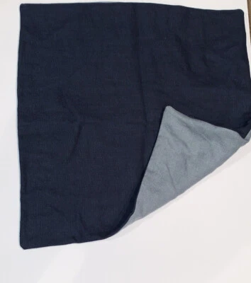 Williams Sonoma Home Linen Pillow Cover Square 20 x 20 Light Blue Dark Blue - Image 1 of 4