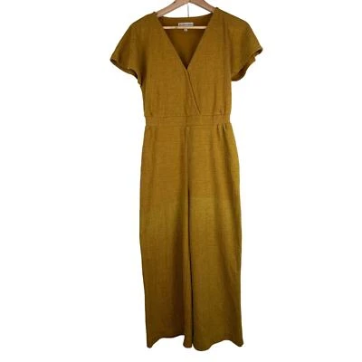 Madewell Texture & Thread Women's Size XXS Ochre Utility V-Neck Jumpsuit - Image 1 of 4