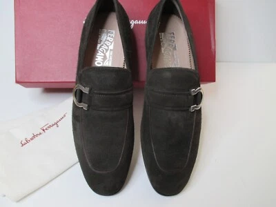 Ferragamo Tweed 2 Mens Brown Suede Shoes Size 7 D Made In Italy - Image 1 of 4