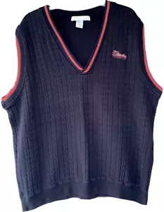 Suéter Chaleco Izod Club Golf Cable Tejido Para Hombres XL Negro Abuelo Don Shula Hotel - Imagen 1 de 9