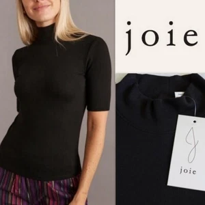 NUEVO CON ETIQUETAS JOIE Elastizado Pima Algodón Modal Acosanado Tejido Cuello Simulado Media Manga Top XS/S - Imagen 1 de 9
