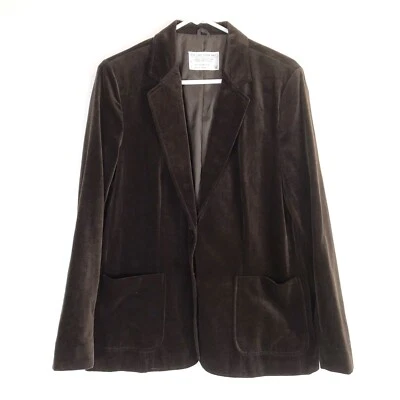 Jaqueta Feminina DC Marrom Sólido Bolsos Botões Manga Longa Tamanho 18 - Imagem 1 de 4