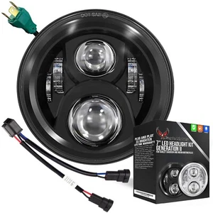 Eagle Lights Black 7" Gen 2 LED Headlight 14 - 23 Harley Street Glide Road King - Picture 1 of 10