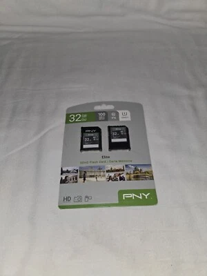 PNY 32GB 100 MB/s UHS-I Elite SDXC Flash Card Full HD Video - Image 1 of 2