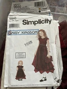 Daisy Kingdom 9946 Simplicity Doll Dress Pattern Kit Maroon Tulle - Picture 1 of 4