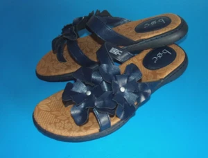 Born Concept-B.O.C. Flip Flop Sandals, Navy Blue Flower Accenting, Women’s US 6M - Picture 1 of 8