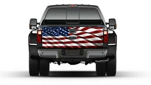 AMERICAN FLAG Tailgate Wrap Vinyl Graphic Decal Sticker truck USA Patriotic - Picture 1 of 4