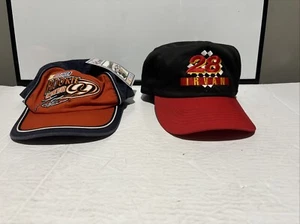 2 Vintage NASCAR Racing Hats Tony Stewart Ernie Irvan 90s ROTY Hat Cap - Picture 1 of 14