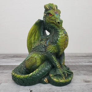 Windstone Editions Pena Green Male Father Dragon Sculpture Figurine Retired 1985 - Picture 1 of 17