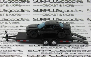 Jada Majorette LOOSE 1:66 Black 2021 DODGE CHALLENGER SRT HELLCAT w/Car Trailer - Picture 1 of 9