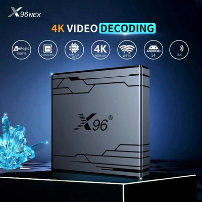 X96 NEX 4K Android 14 Smart TV Box avec télécommande, 2 Go + 16 Go, Amlogic... - Photo 1/4